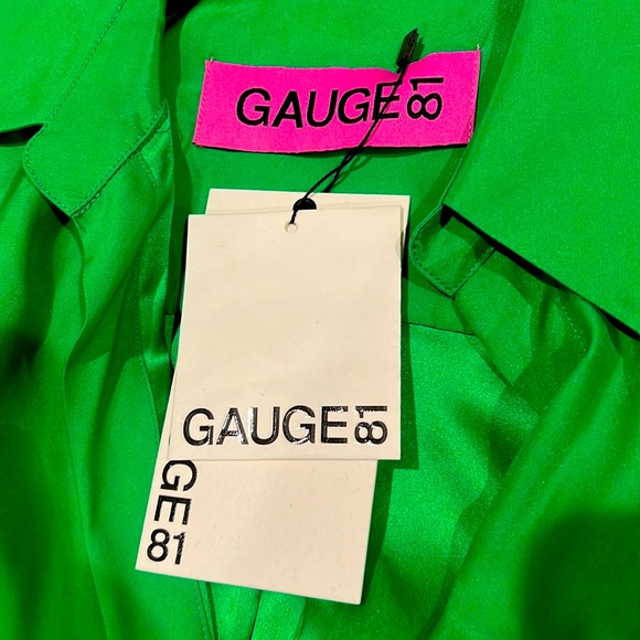 NWT Gauge81 long sleeve green asymmetrical wrap dress cuff sleeves women’s xs - Picture 6 of 7